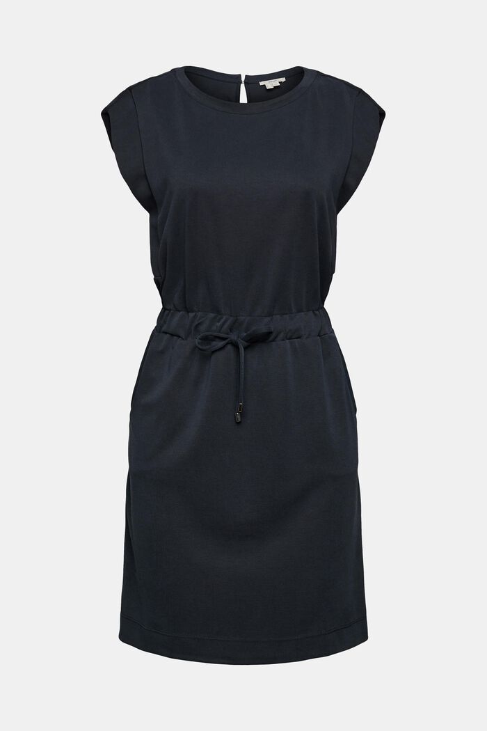 Med TENCEL™: klänning med dragsko, BLACK, detail image number 2
