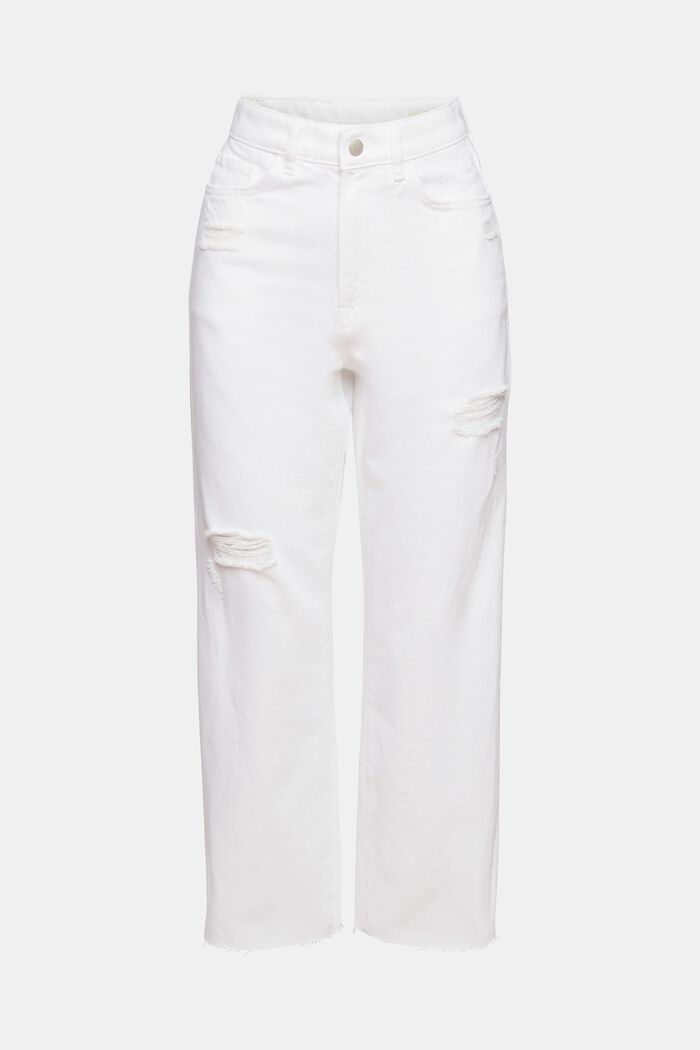 Dad-jeans med slitna effekter, WHITE, detail image number 8