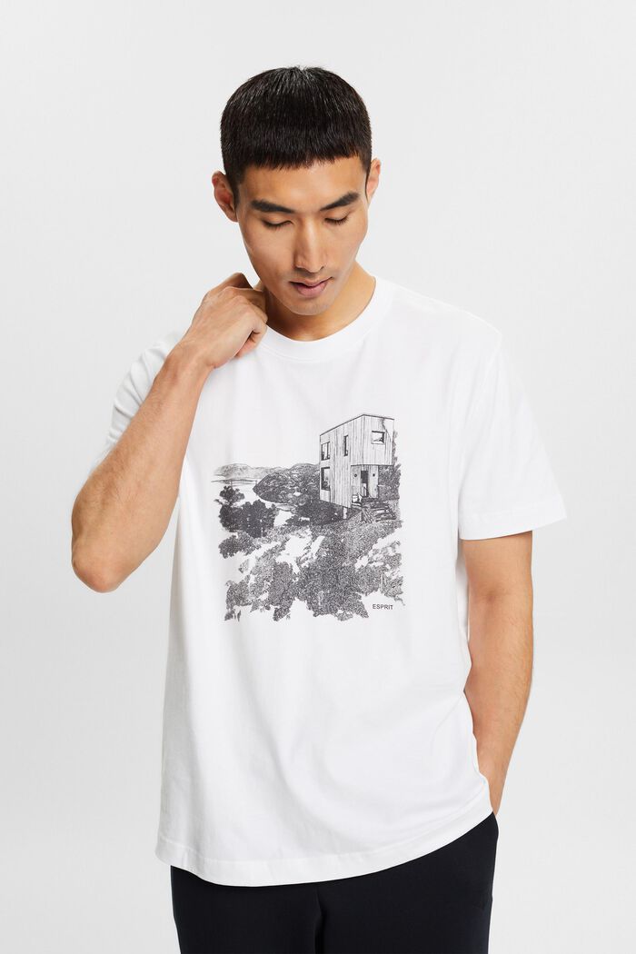 T-shirt med grafiskt tryck, WHITE, detail image number 1