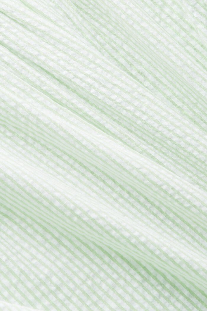 Randig V-ringad bomullsblus, LIGHT GREEN, detail image number 4