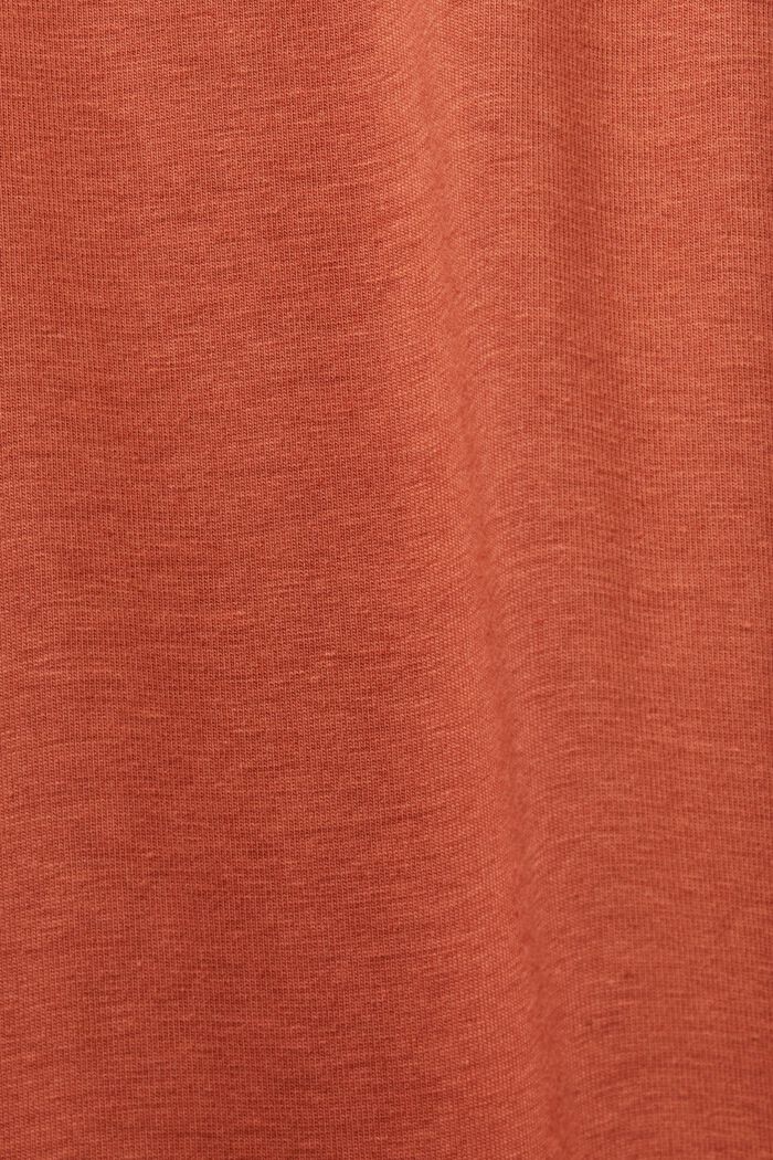 T-shirtklänning i midilängd av jersey, TERRACOTTA, detail image number 5