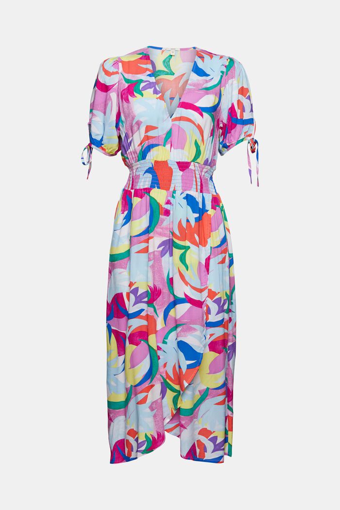 Färgglatt mönstrad klänning, LENZING™ ECOVERO™, VIOLET, detail image number 6