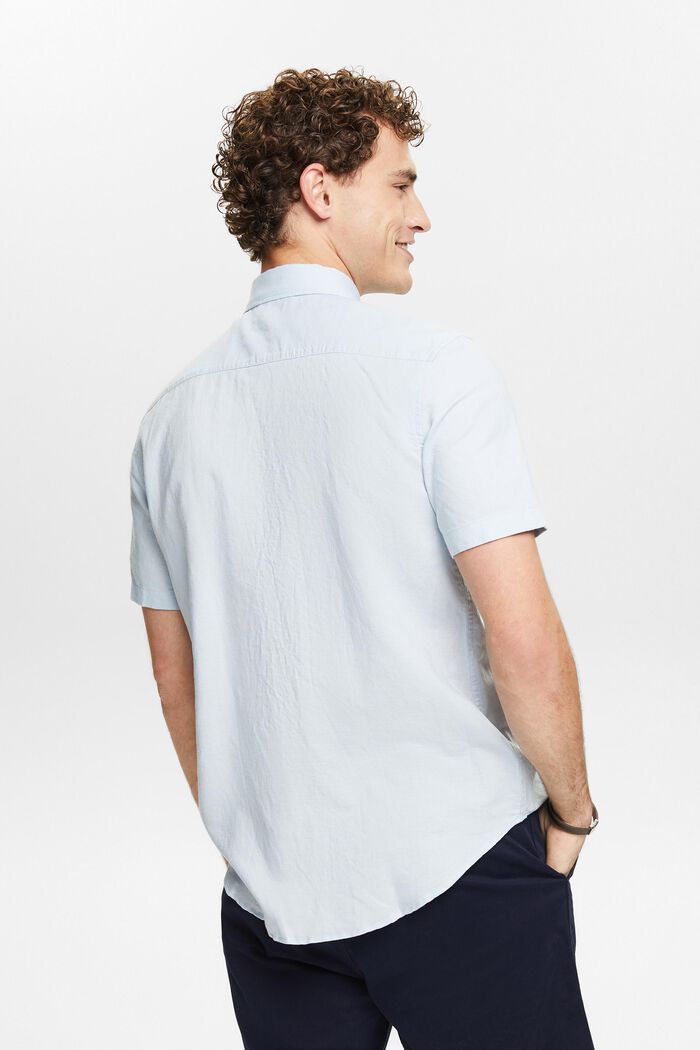 Kortärmad skjorta av linne-bomullsmix, LIGHT BLUE, detail image number 2