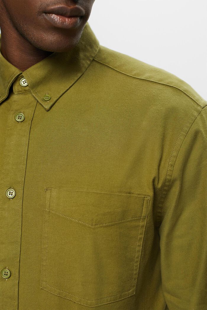 Skjorta i twill med normal passform, OLIVE, detail image number 2