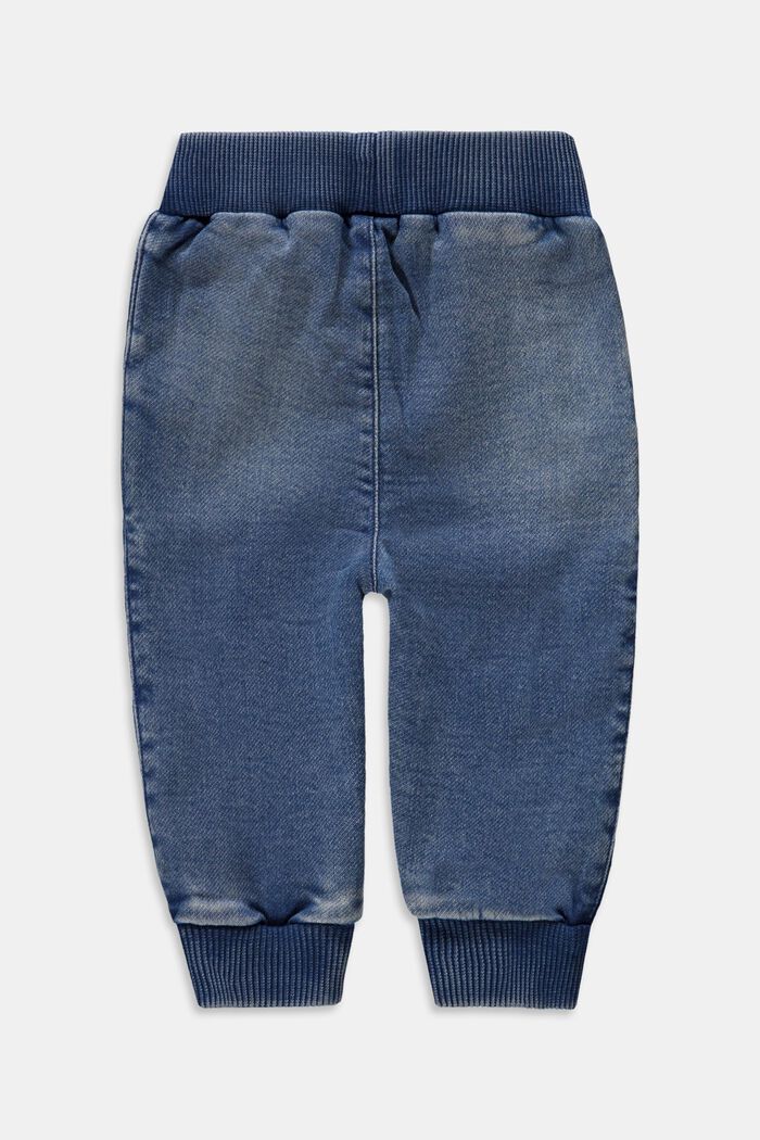Jeans med dragskolinning, BLUE BLEACHED, detail image number 1
