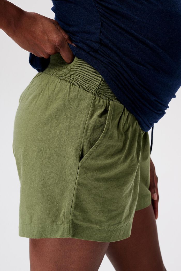 MATERNITY Shorts med linning under magen, OLIVE GREEN, detail image number 1