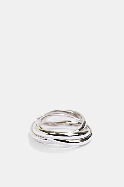 Trio-ring i sterlingsilver, SILVER, overview