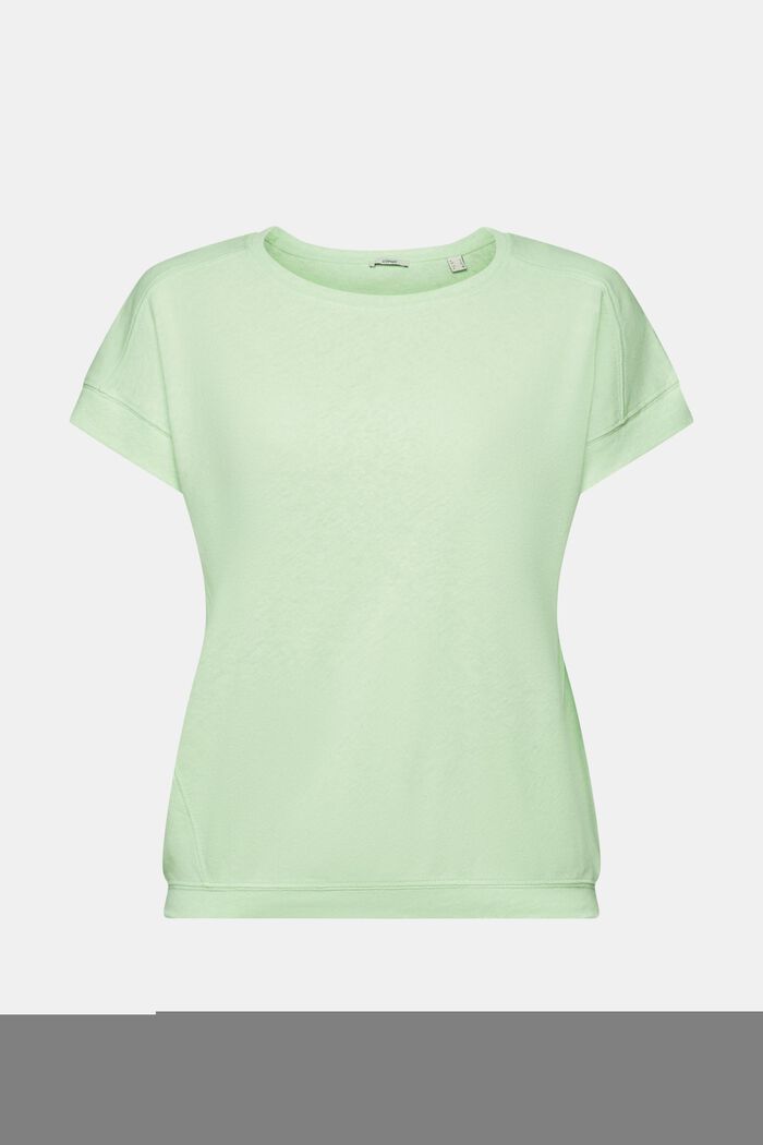 T-shirt i blandning av bomull och linne, CITRUS GREEN, detail image number 5