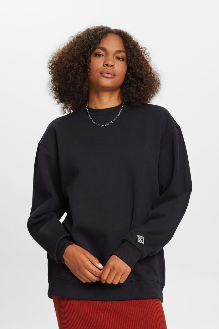 Sweatshirt i bomullsmix, BLACK, detail image number 0