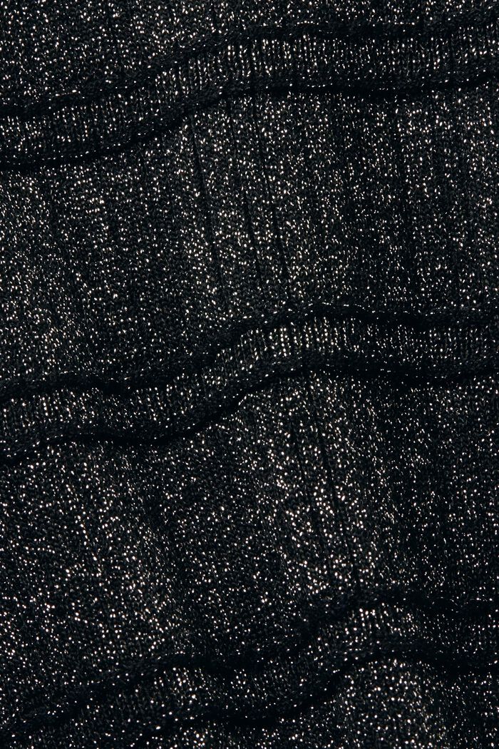 V-ringad kofta i metallicgarn, BLACK, detail image number 5