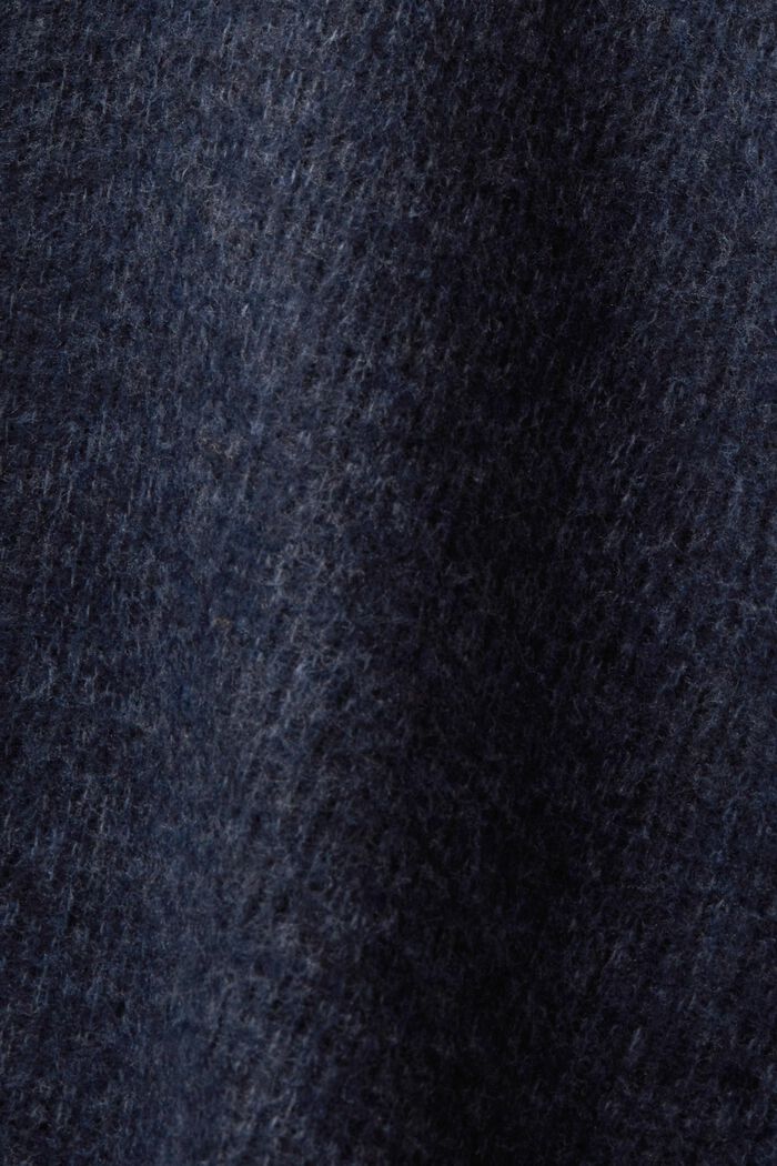 Borstad tröja med V-ringning, NAVY, detail image number 6