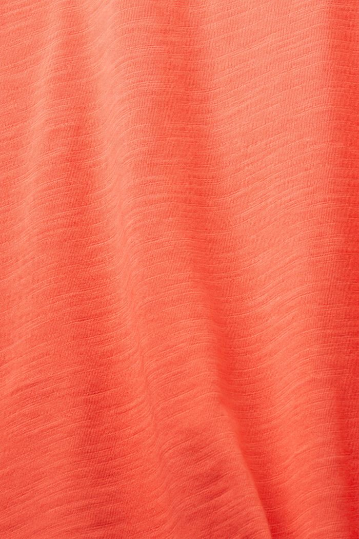 Långärmad jerseytopp, 100% bomull, CORAL RED, detail image number 4