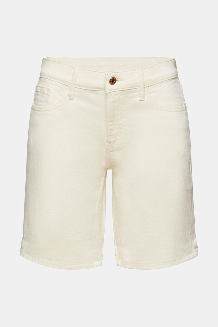 Klassiska retro-jeansshorts med medelhög midja, OFF WHITE, detail image number 7