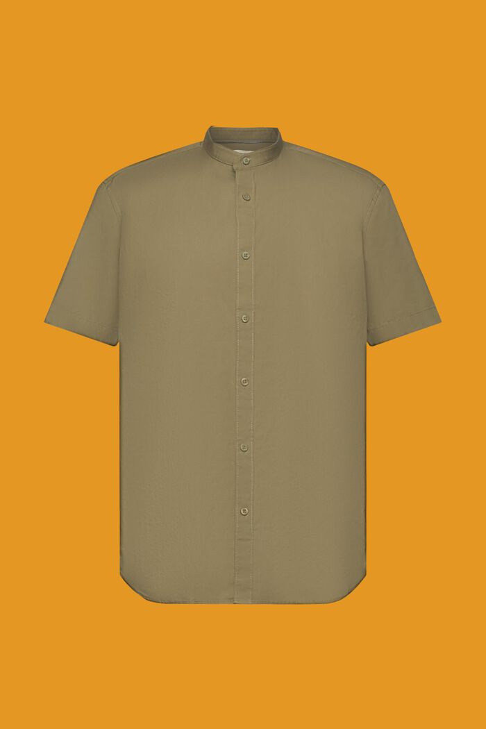 Bomullsskjorta med ståkrage, KHAKI GREEN, detail image number 5