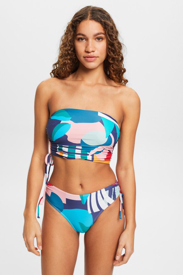 Bikiniöverdel i bandeaumodell med flerfärgat tryck, INK, detail image number 0