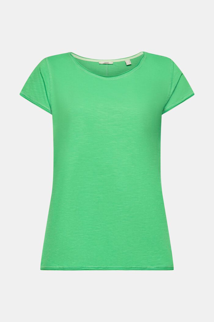 T-shirt i bomull med slub-struktur, GREEN, detail image number 5