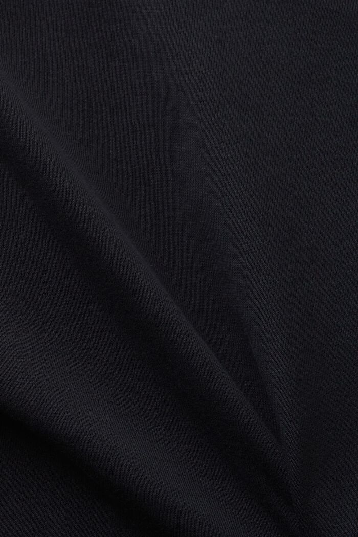V-ringad T-shirt i bomull, BLACK, detail image number 4