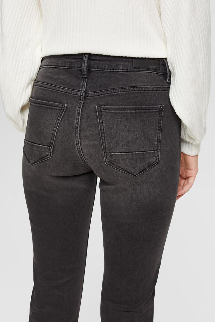 Smala jeans med medelhög midja, GREY DARK WASHED, detail image number 4
