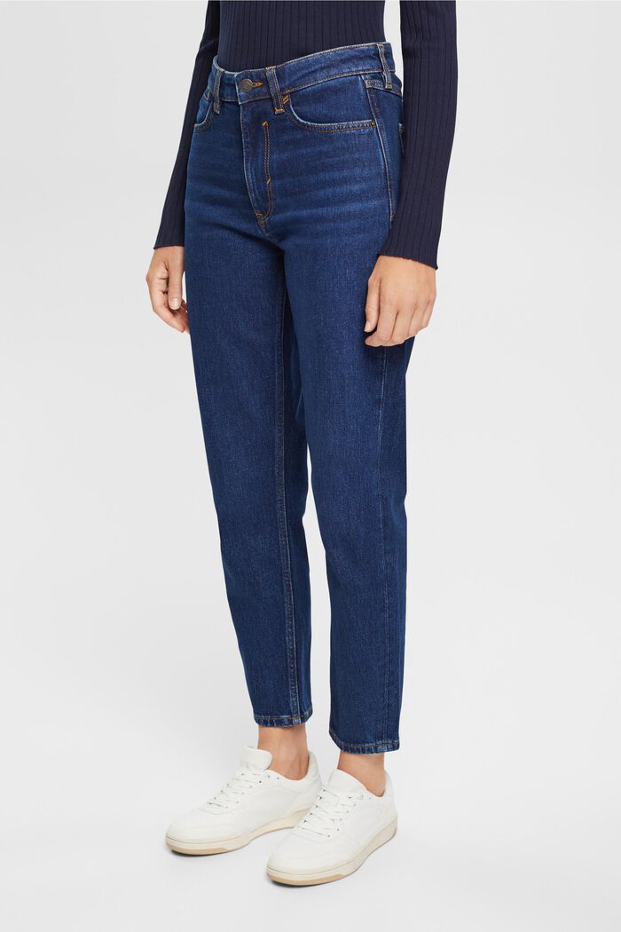 Mom-jeans med hög midja, BLUE DARK WASHED, detail image number 0