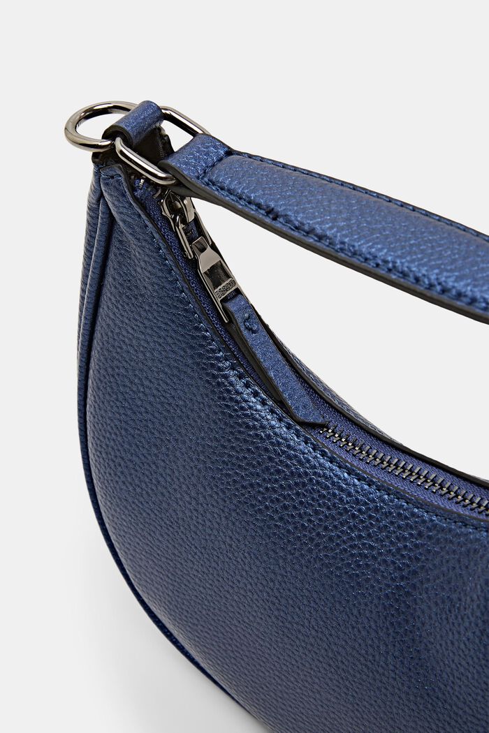 Halvmåneformad väska i skinnimitation, DARK BLUE, detail image number 1