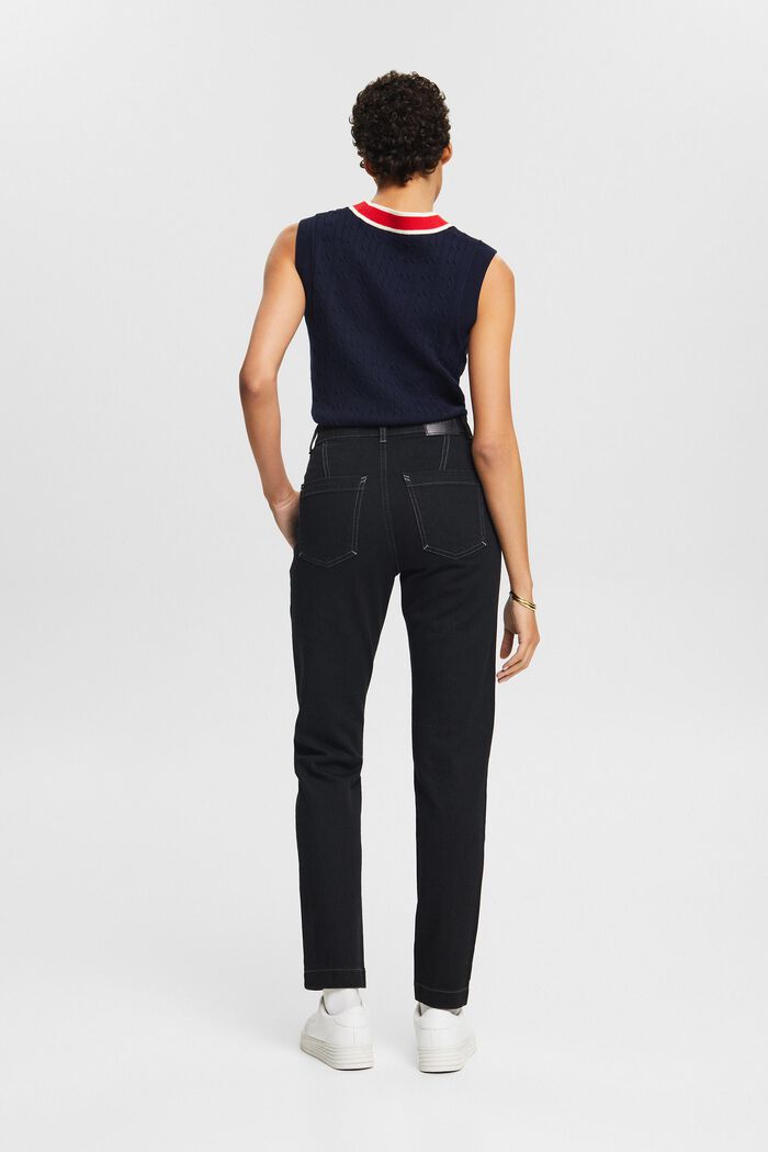 Jeans med smal passform och hög midja, BLACK RINSE, detail image number 3