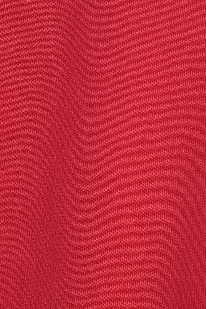Huvtröja i fleece med logo, unisexmodell, RED, detail image number 4