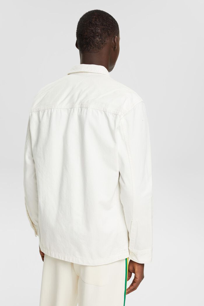 Skjortjacka i ekologisk bomull, OFF WHITE, detail image number 3