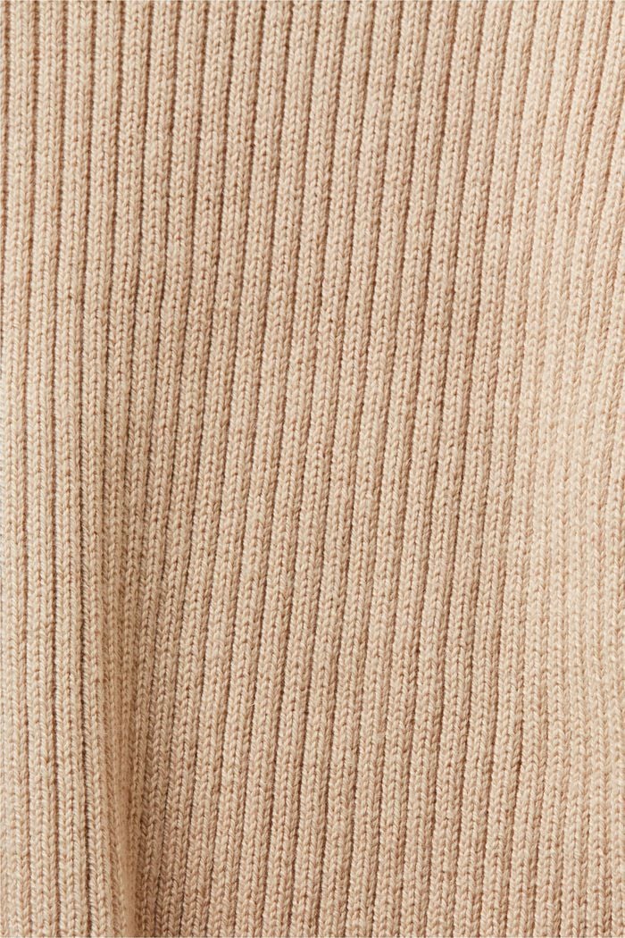 Ribbstickad tröja, BEIGE, detail image number 4