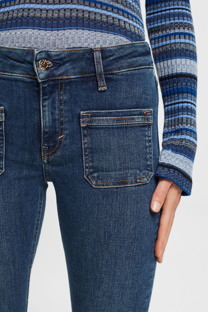 Skinny mid-rise jeans, BLUE DARK WASHED, detail image number 5