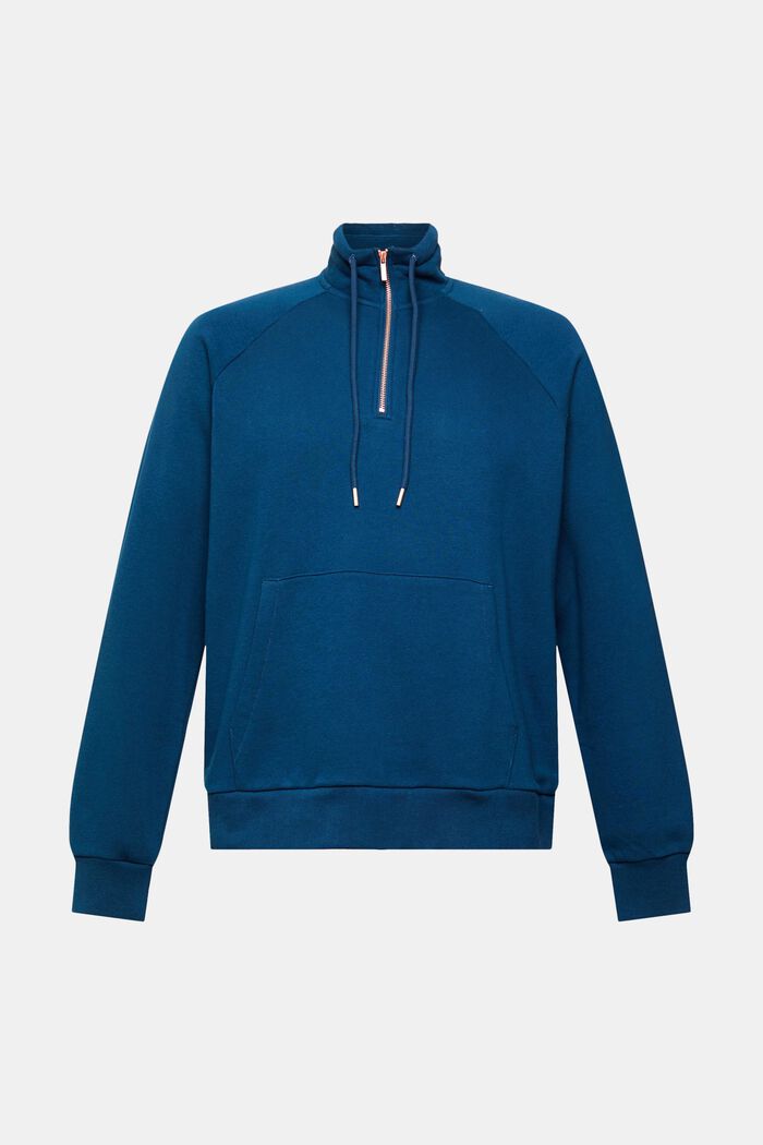 Sweatshirt med halv dragkedja, PETROL BLUE, detail image number 6