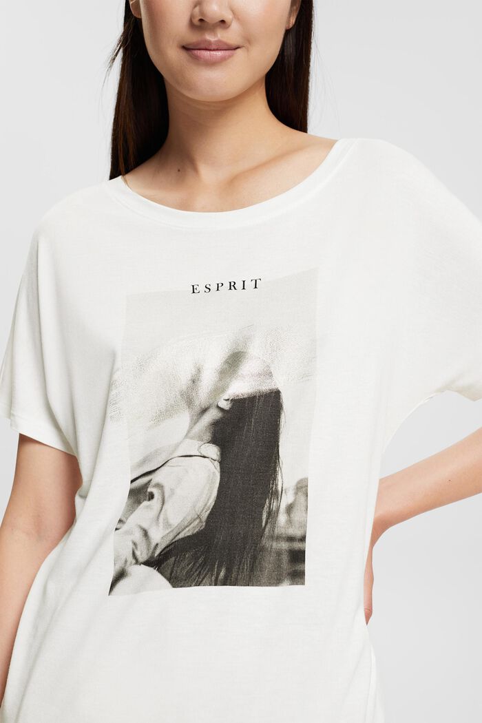 T-shirt med tryck, LENZING™ ECOVERO™, OFF WHITE, detail image number 0