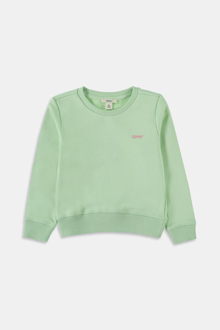 Sweatshirt med litet logotryck, PISTACCHIO GREEN, overview