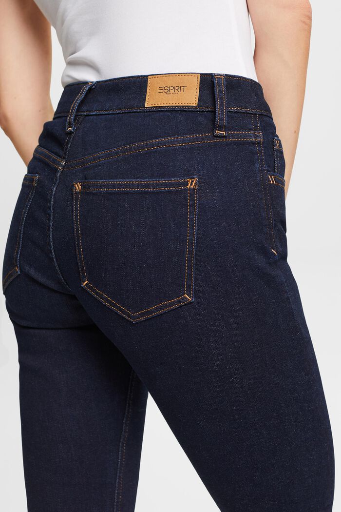 Återvunnet: mid-rise slim fit stretch jeans, BLUE RINSE, detail image number 4