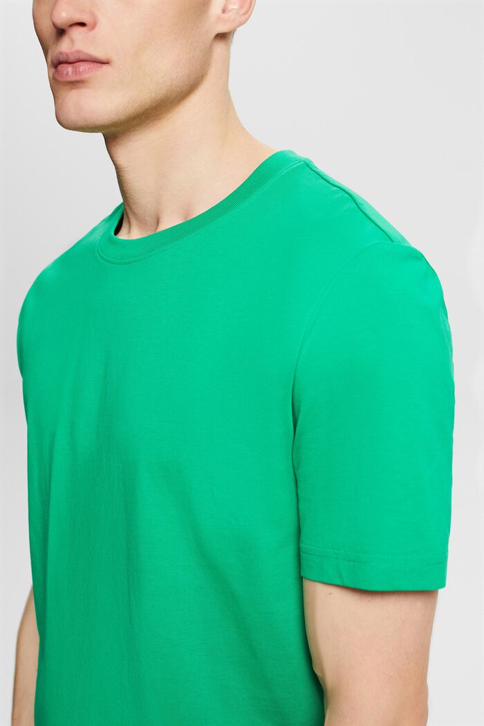 Jersey-T-shirt i ekologisk bomull, GREEN, detail image number 3