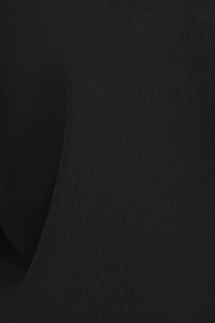 Kort sweatshirt i ekologisk bomullsfrotté, BLACK, detail image number 4