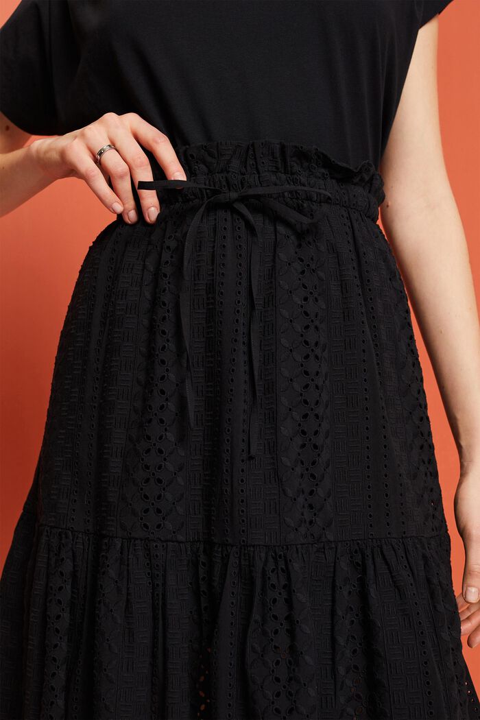 Broderad kjol, LENZING™ ECOVERO™, BLACK, detail image number 2