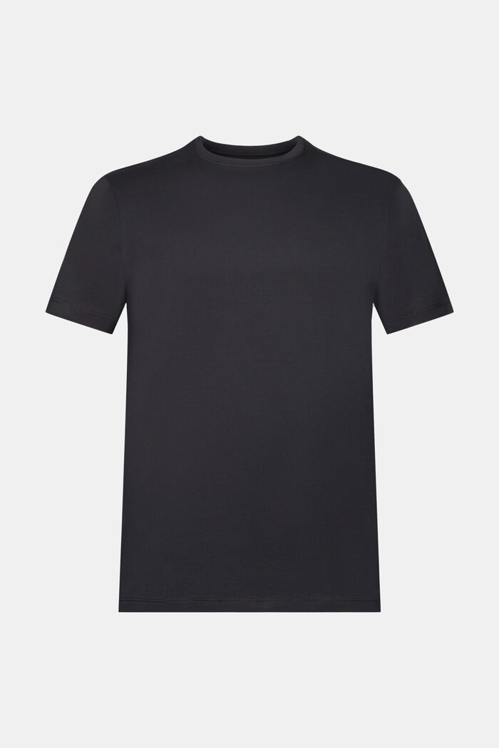 T-shirt i pimabomull med smal passform, BLACK, detail image number 6