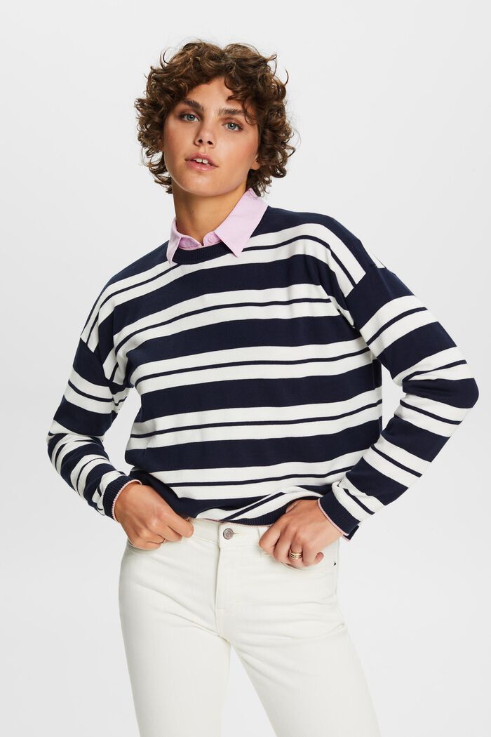 Oversize-tröja, 100% bomull, NAVY, detail image number 0