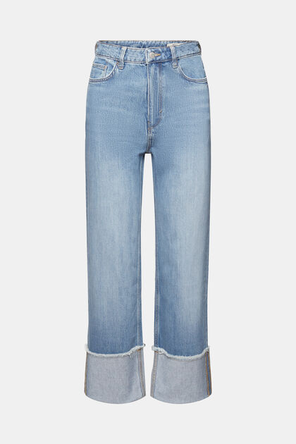 Korta jeans i 80-talsstil med fixerade uppvikta benslut, TENCEL™