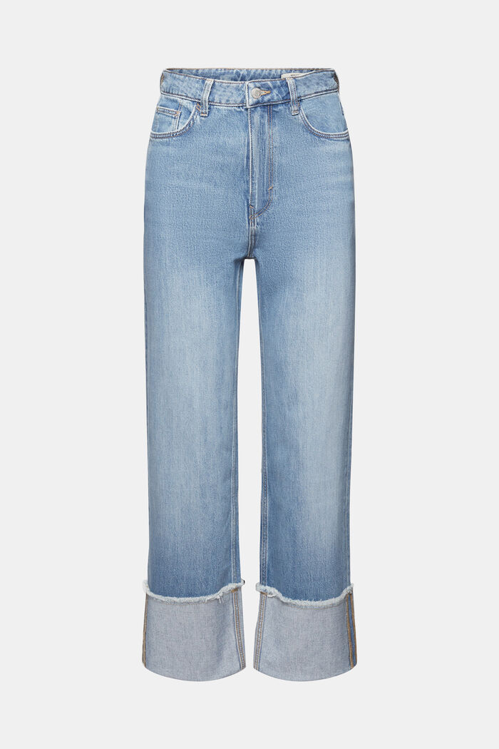 Korta jeans i 80-talsstil med fixerade uppvikta benslut, TENCEL™, BLUE LIGHT WASHED, detail image number 7