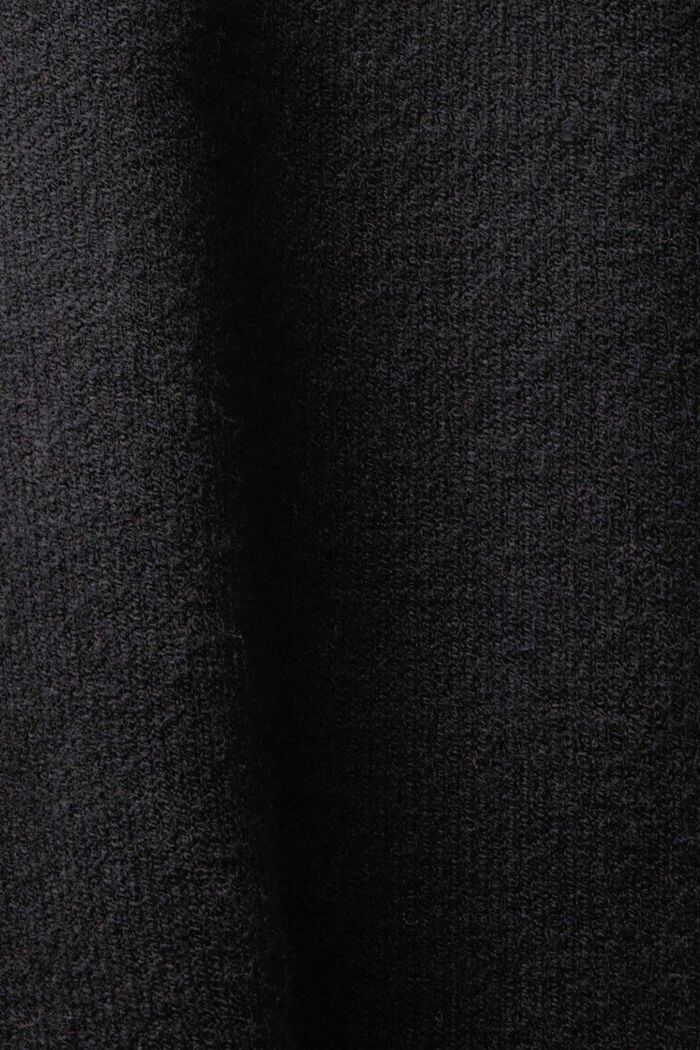 Stickad klänning med halvpolokrage, BLACK, detail image number 5
