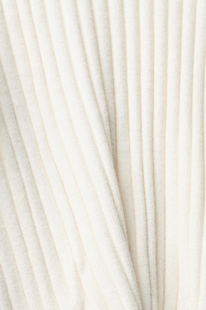 Ribbad tröja med halvpolokrage, OFF WHITE, detail image number 4