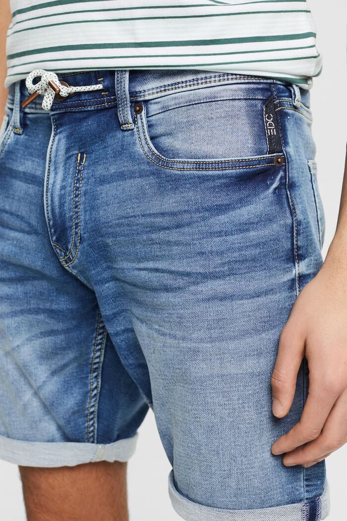 Korta jeansshorts med dragsko, BLUE LIGHT WASHED, detail image number 2