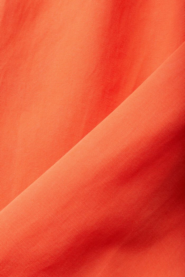 Byxa i linnemix med hög midja, vida ben och skärp, ORANGE RED, detail image number 6
