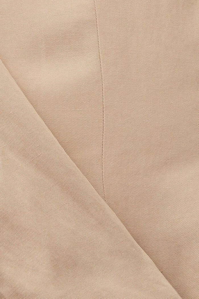 Enkelknäppt kavaj med linne, TAUPE, detail image number 4