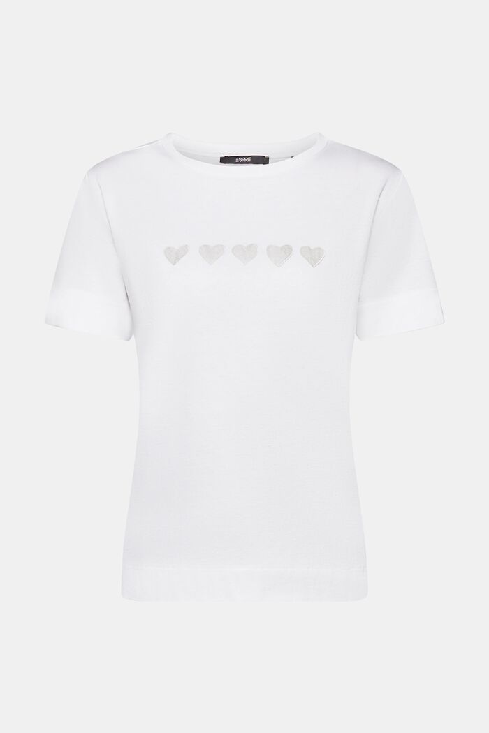 T-shirt med tryck på bröstet, NEW WHITE, detail image number 6