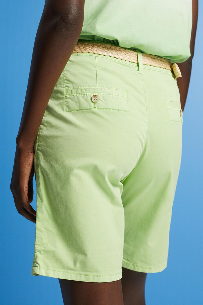 Shorts med flätat raffia-skärp, CITRUS GREEN, detail image number 2
