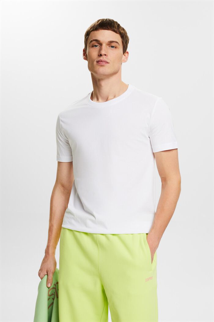 Jersey-T-shirt i ekologisk bomull, WHITE, detail image number 0