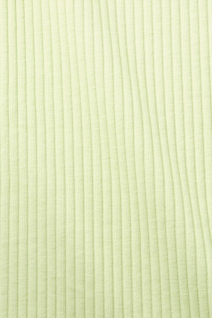 Ribbad T-shirt med rynkad fåll, LIME YELLOW, detail image number 5