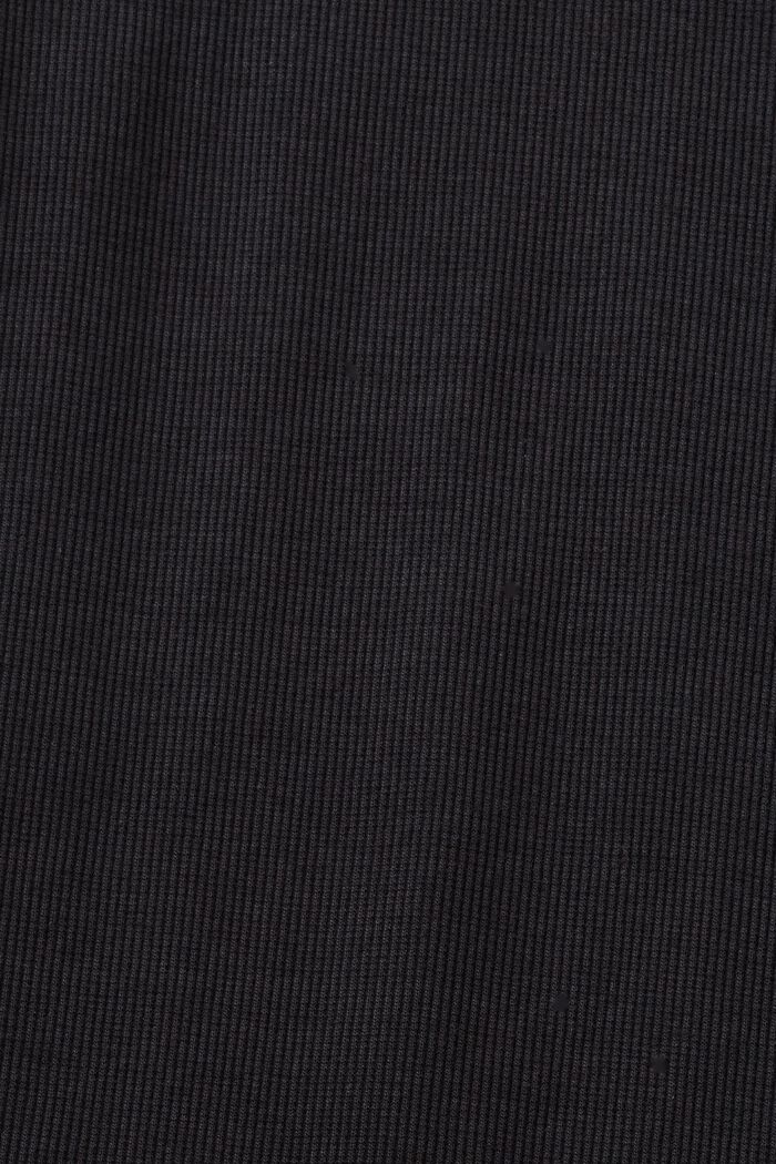 Ribbad T-shirt med rund halsringning, BLACK, detail image number 5